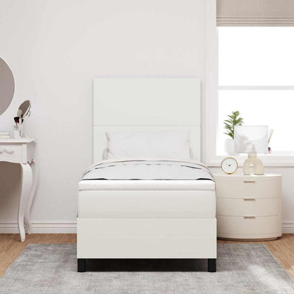 Letto a molle Crema e Bianco 100 x 200 cm Tessuto in Cords | homemem39