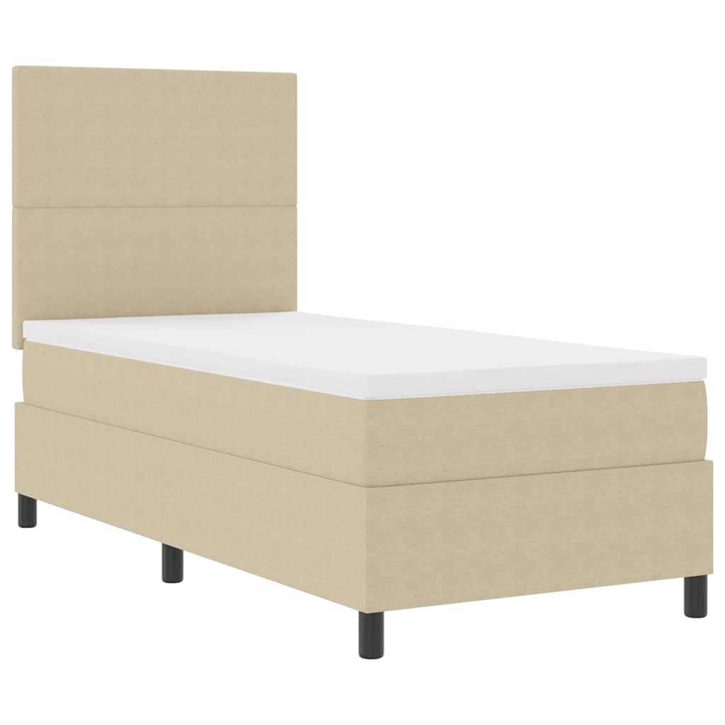 Letto a molle con testiera Grigio chiaro e bianco 100 x 200 cm | homemem39