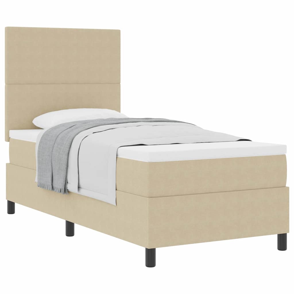 Letto a molle con testiera Grigio chiaro e bianco 100 x 200 cm | homemem39