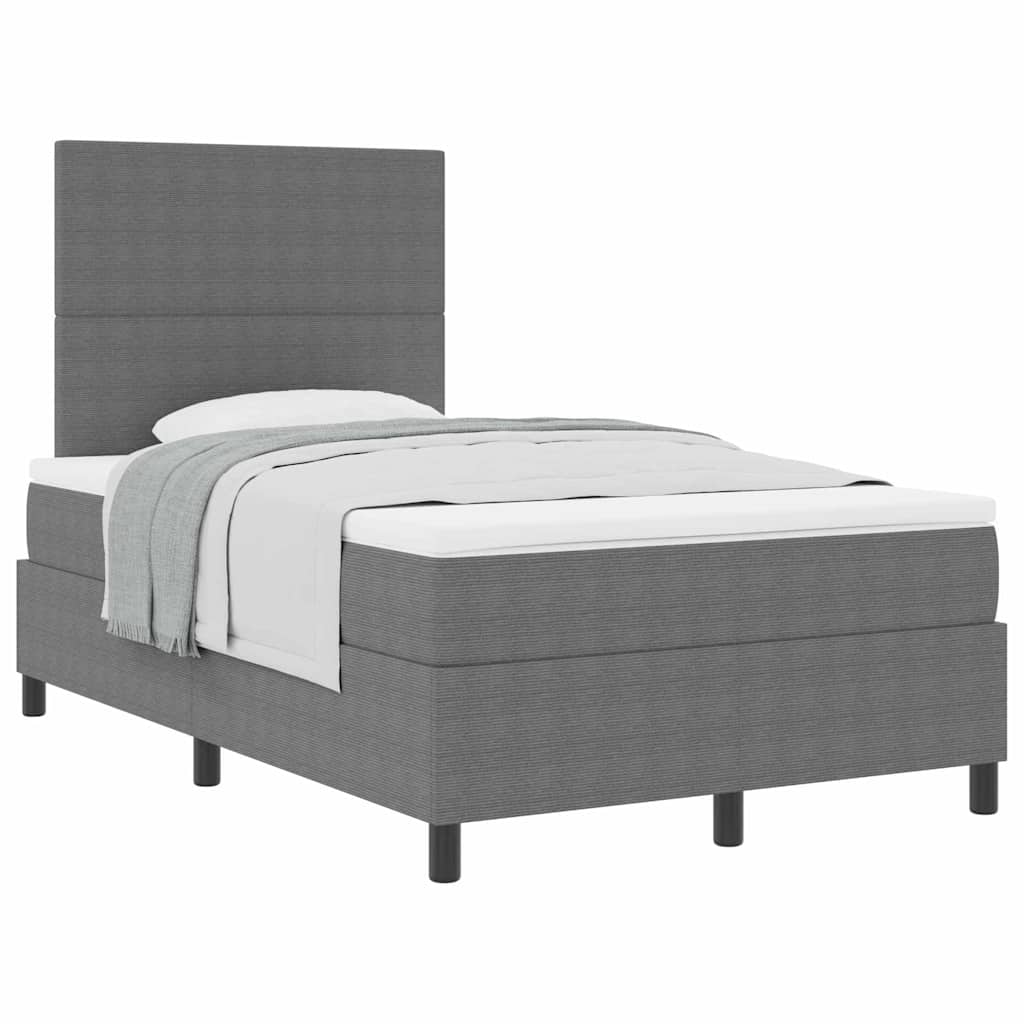 Letto a molle con testiera Grigio chiaro e bianco 120 x 190 cm | homemem39