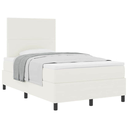 Letto a molle Crema e Bianco 120 x 190 cm Tessuto in Cords