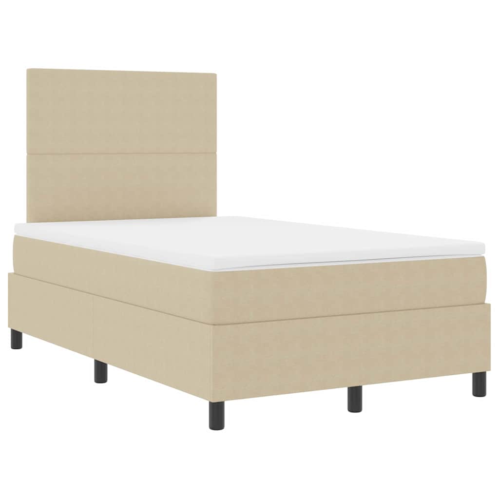Letto a molle con testiera Grigio chiaro e bianco 120 x 190 cm