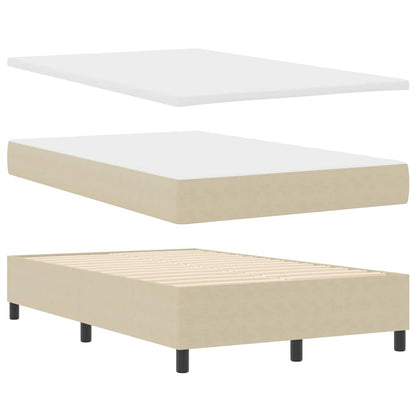 Letto a molle con testiera Grigio chiaro e bianco 120 x 190 cm