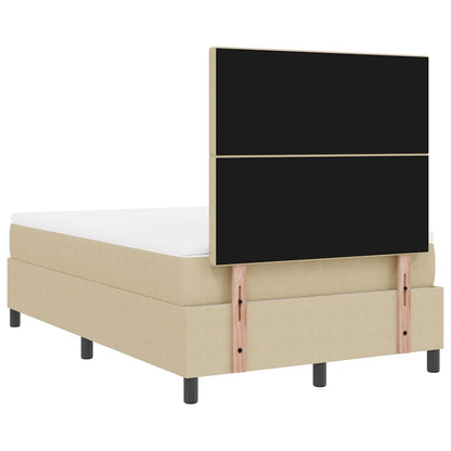 Letto a molle con testiera Grigio chiaro e bianco 120 x 190 cm