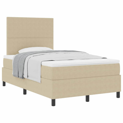Letto a molle con testiera Grigio chiaro e bianco 120 x 190 cm