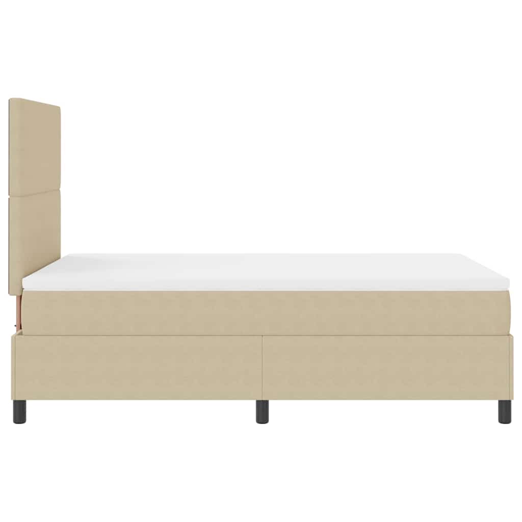 Letto a molle con testiera Grigio chiaro e bianco 120 x 190 cm