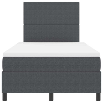 Letto a molle con testiera Grigio Scuro e Bianco 120 x 200 cm