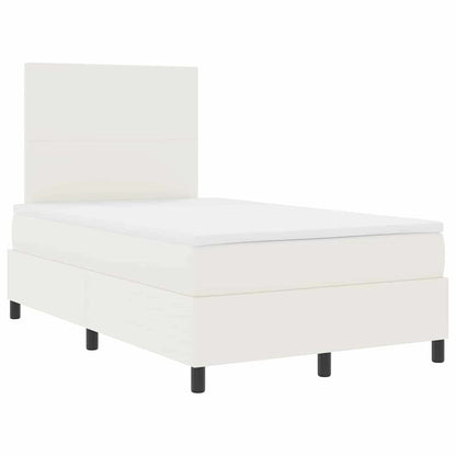 Letto a molle Crema e Bianco 120 x 200 cm Tessuto in Cords