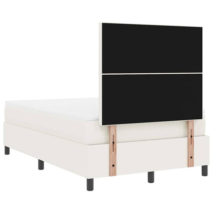Letto a molle Crema e Bianco 120 x 200 cm Tessuto in Cords | homemem39