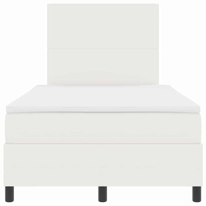 Letto a molle Crema e Bianco 120 x 200 cm Tessuto in Cords