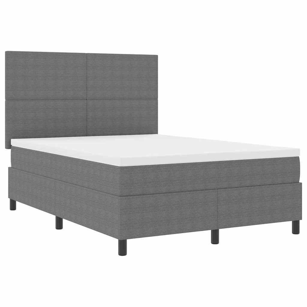 Letto a molle con testiera Grigio chiaro e bianco 140 x 190 cm | homemem39