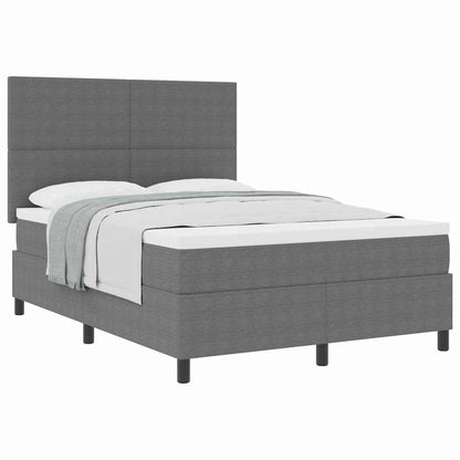 Letto a molle con testiera Grigio chiaro e bianco 140 x 190 cm | homemem39