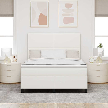 Letto a molle Crema e Bianco 140 x 190 cm Tessuto in Cords