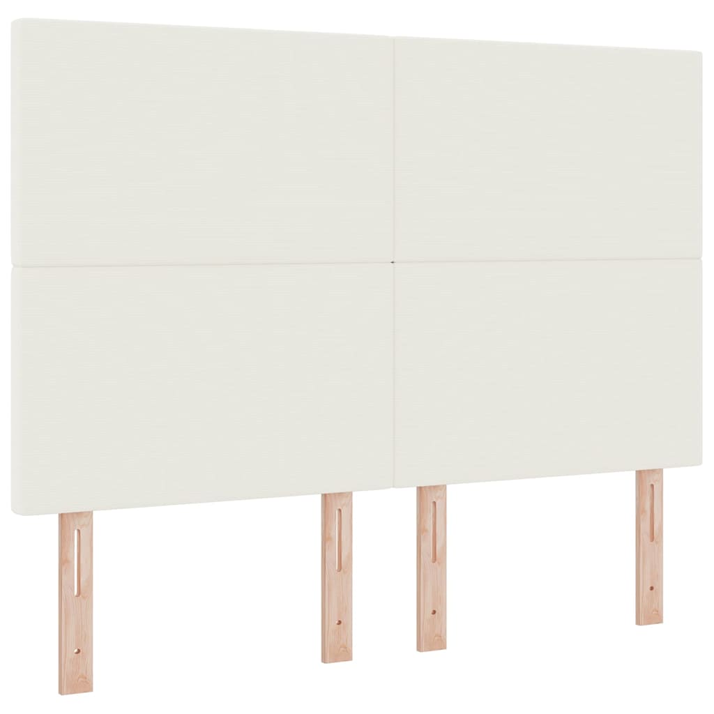 Letto a molle Crema e Bianco 140 x 190 cm Tessuto in Cords