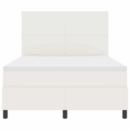 Letto a molle Crema e Bianco 140 x 190 cm Tessuto in Cords