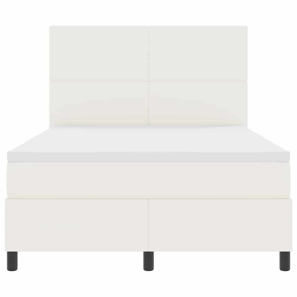 Letto a molle Crema e Bianco 140 x 190 cm Tessuto in Cords