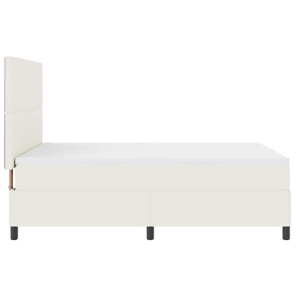 Letto a molle Crema e Bianco 140 x 190 cm Tessuto in Cords | homemem39