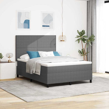 Letto a molle con testiera Grigio chiaro e bianco 140 x 200 cm
