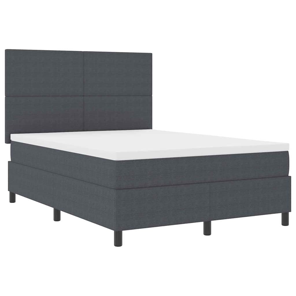 Letto a molle con testiera Grigio Scuro e Bianco 160 x 200 cm | homemem39