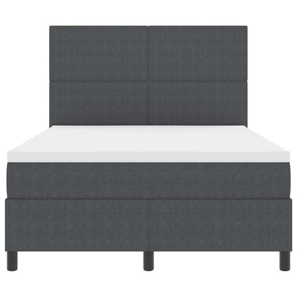 Letto a molle con testiera Grigio Scuro e Bianco 160 x 200 cm | homemem39