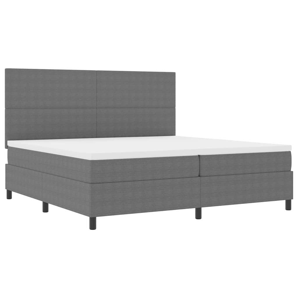 Letto a molle con testiera Grigio chiaro e bianco 200 x 200 cm | homemem39