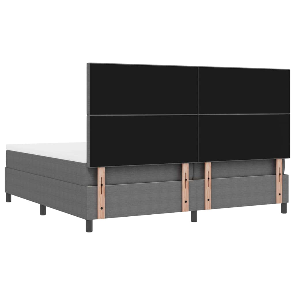 Letto a molle con testiera Grigio chiaro e bianco 200 x 200 cm | homemem39