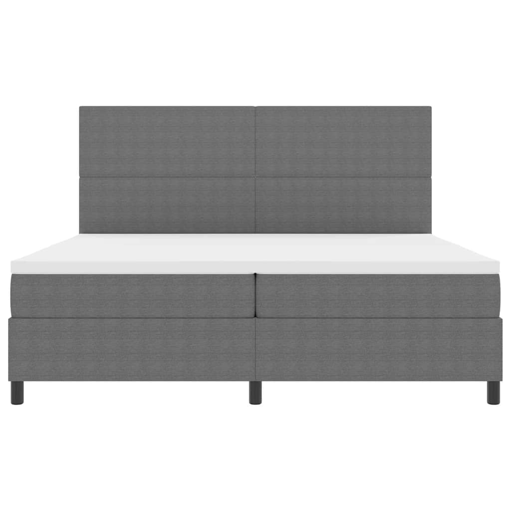 Letto a molle con testiera Grigio chiaro e bianco 200 x 200 cm | homemem39