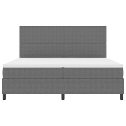 Letto a molle con testiera Grigio chiaro e bianco 200 x 200 cm | homemem39
