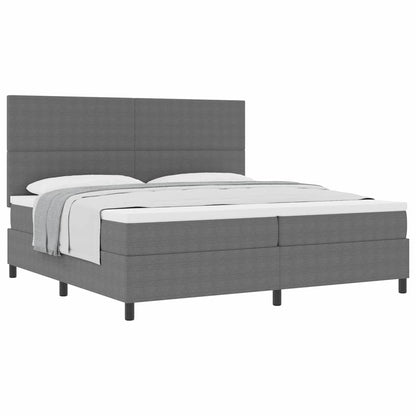 Letto a molle con testiera Grigio chiaro e bianco 200 x 200 cm | homemem39