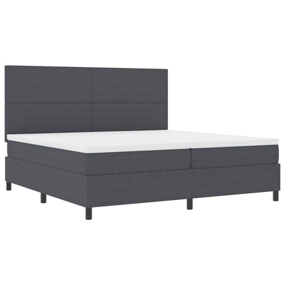Letto a molle con testiera Grigio Scuro e Bianco 200 x 200 cm | homemem39