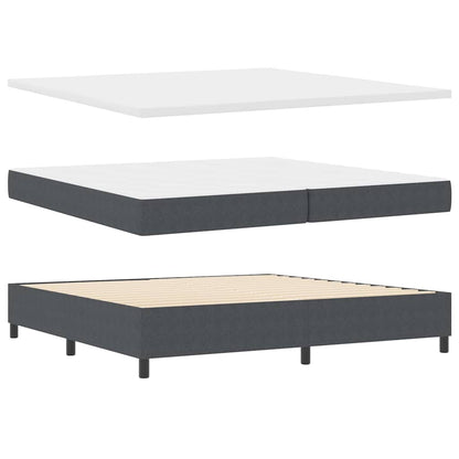 Letto a molle con testiera Grigio Scuro e Bianco 200 x 200 cm | homemem39