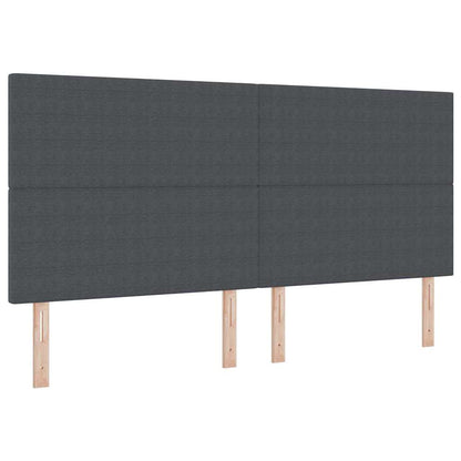 Letto a molle con testiera Grigio Scuro e Bianco 200 x 200 cm | homemem39