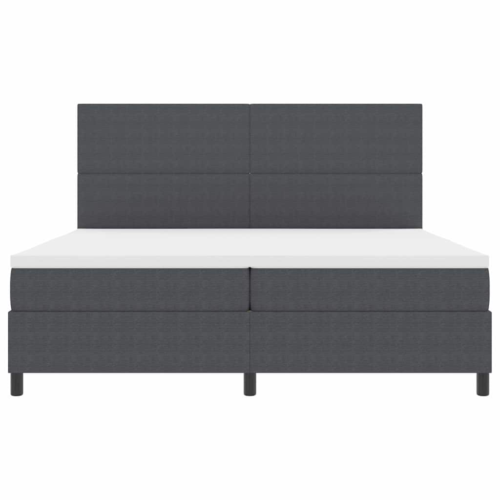Letto a molle con testiera Grigio Scuro e Bianco 200 x 200 cm | homemem39