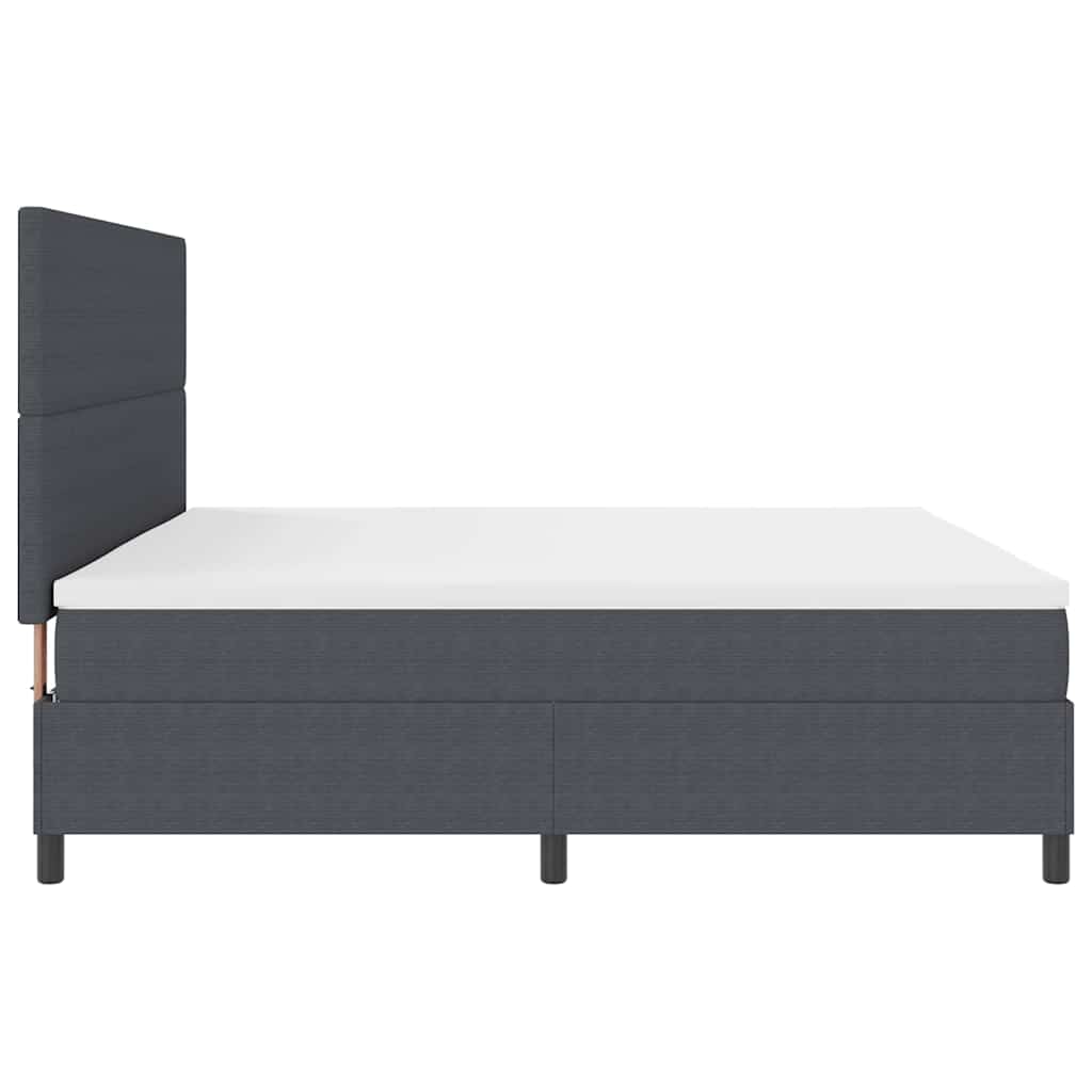 Letto a molle con testiera Grigio Scuro e Bianco 200 x 200 cm | homemem39