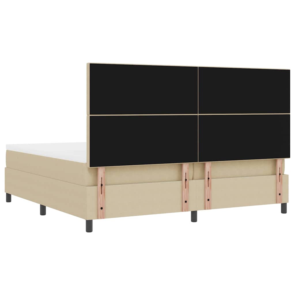 Letto a molle con testiera Grigio chiaro e bianco 200 x 200 cm | homemem39