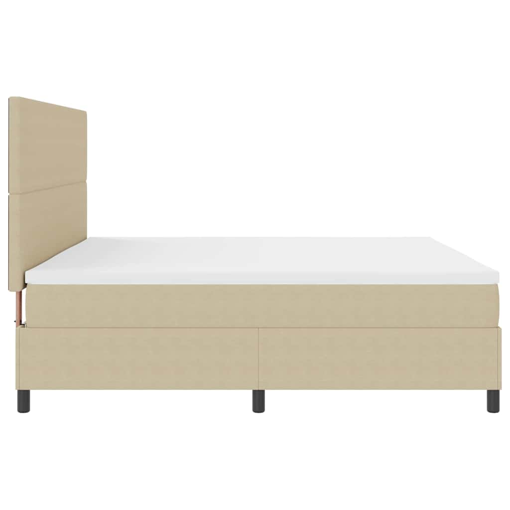 Letto a molle con testiera Grigio chiaro e bianco 200 x 200 cm