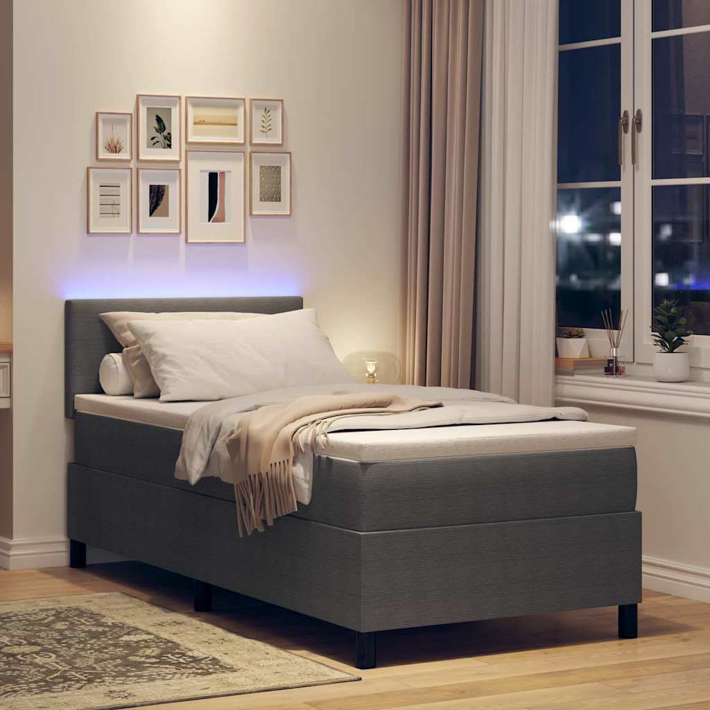 Letto a Sorgente LED Grigio chiaro e bianco 80 x 200 cm | homemem39