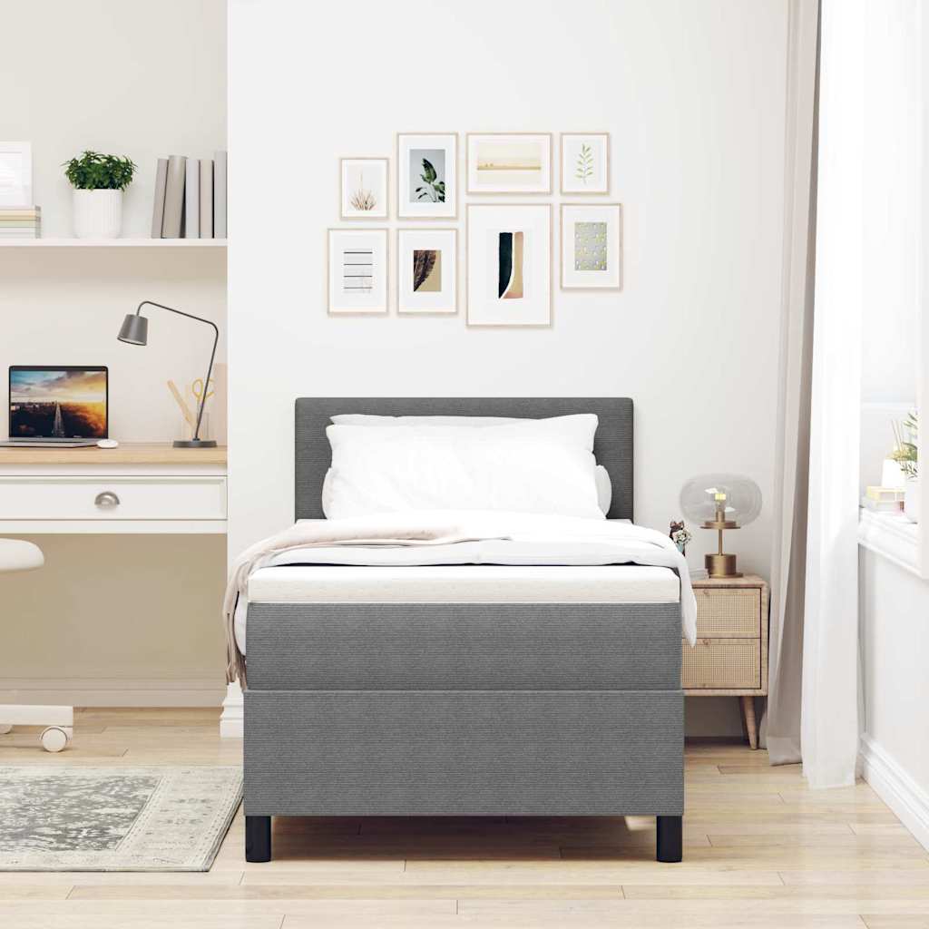 Letto a Sorgente LED Grigio chiaro e bianco 80 x 200 cm | homemem39