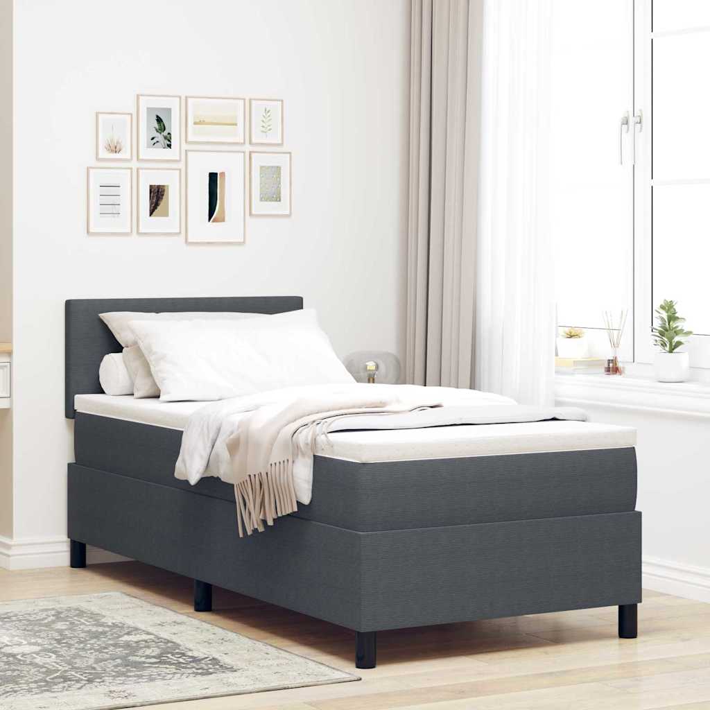 Letto a Sorgente LED Grigio Scuro e Bianco 80 x 200 cm