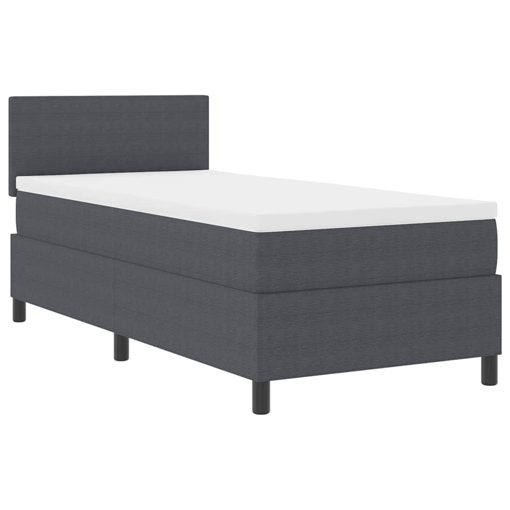Letto a Sorgente LED Grigio Scuro e Bianco 80 x 200 cm | homemem39