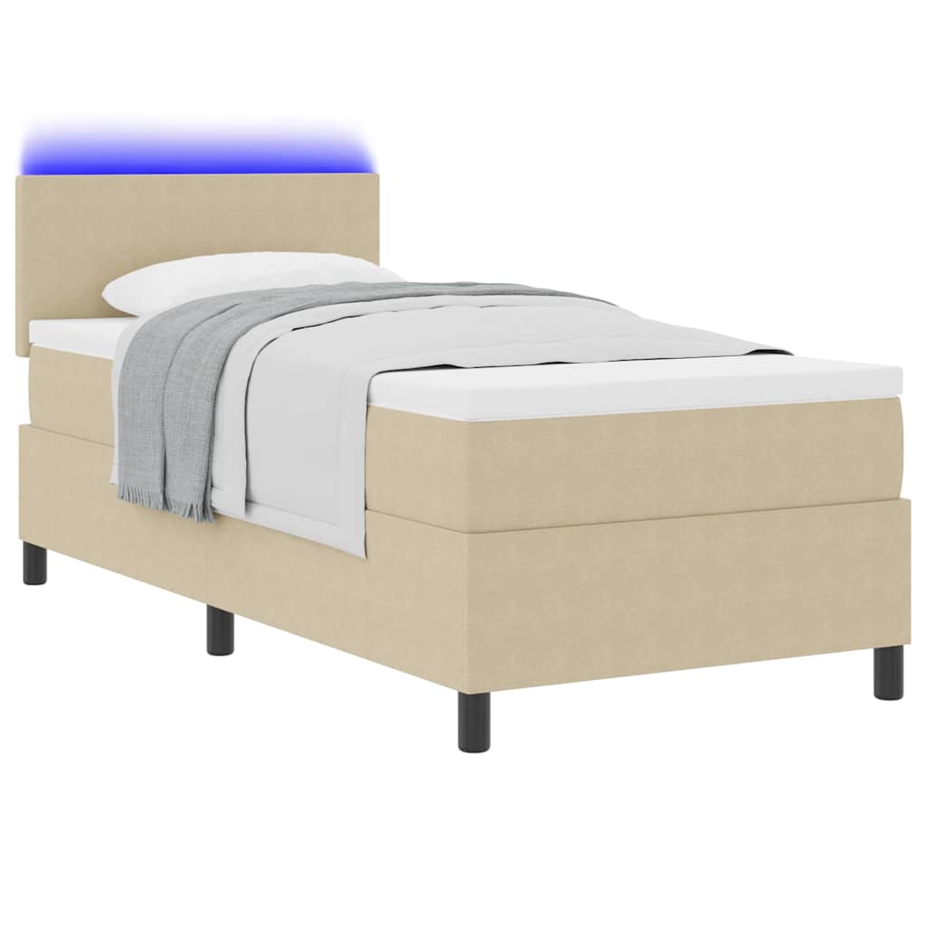 Letto a Sorgente LED Grigio chiaro e bianco 80 x 200 cm | homemem39
