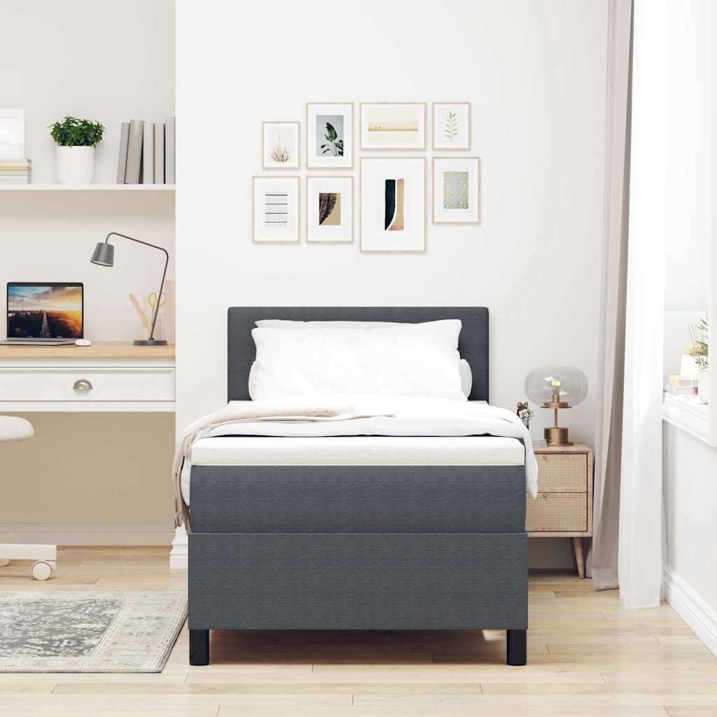Letto a Sorgente LED Grigio Scuro e Bianco 90 x 200 cm | homemem39