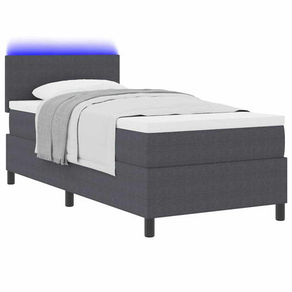 Letto a Sorgente LED Grigio Scuro e Bianco 90 x 200 cm | homemem39