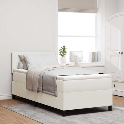 Letto a Sorgente LED con testiera Crema e Bianco 100 x 200 cm