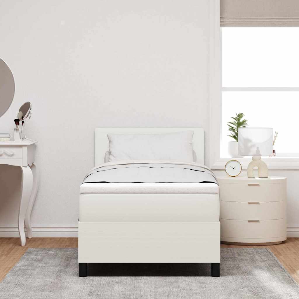 Letto a Sorgente LED con testiera Crema e Bianco 100 x 200 cm | homemem39