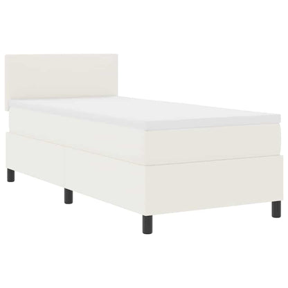 Letto a Sorgente LED con testiera Crema e Bianco 100 x 200 cm