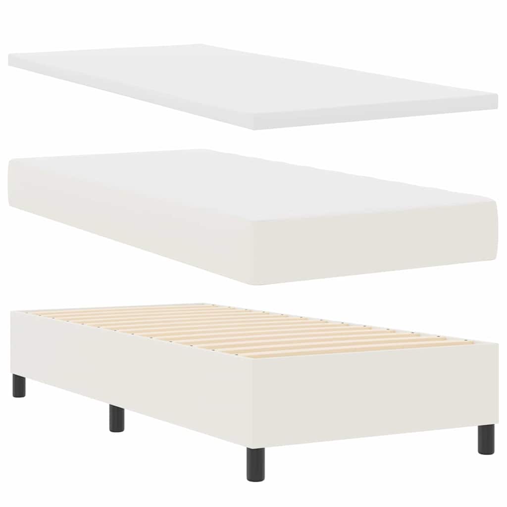 Letto a Sorgente LED con testiera Crema e Bianco 100 x 200 cm | homemem39
