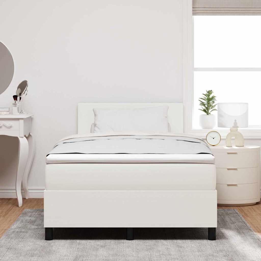 Letto a Sorgente LED con testiera Crema e Bianco 120 x 190 cm