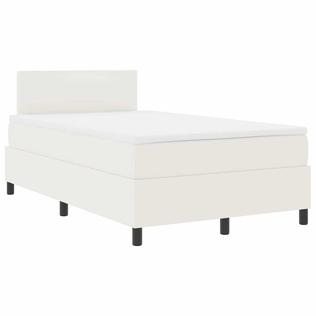 Letto a Sorgente LED con testiera Crema e Bianco 120 x 190 cm | homemem39