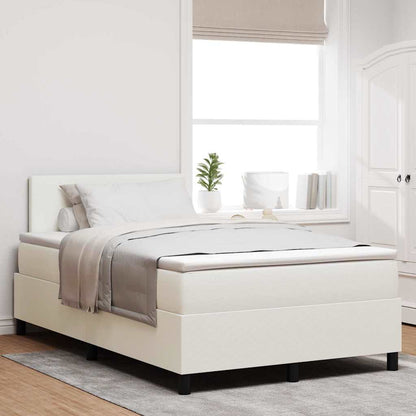 Letto a Sorgente LED con testiera Crema e Bianco 120 x 200 cm